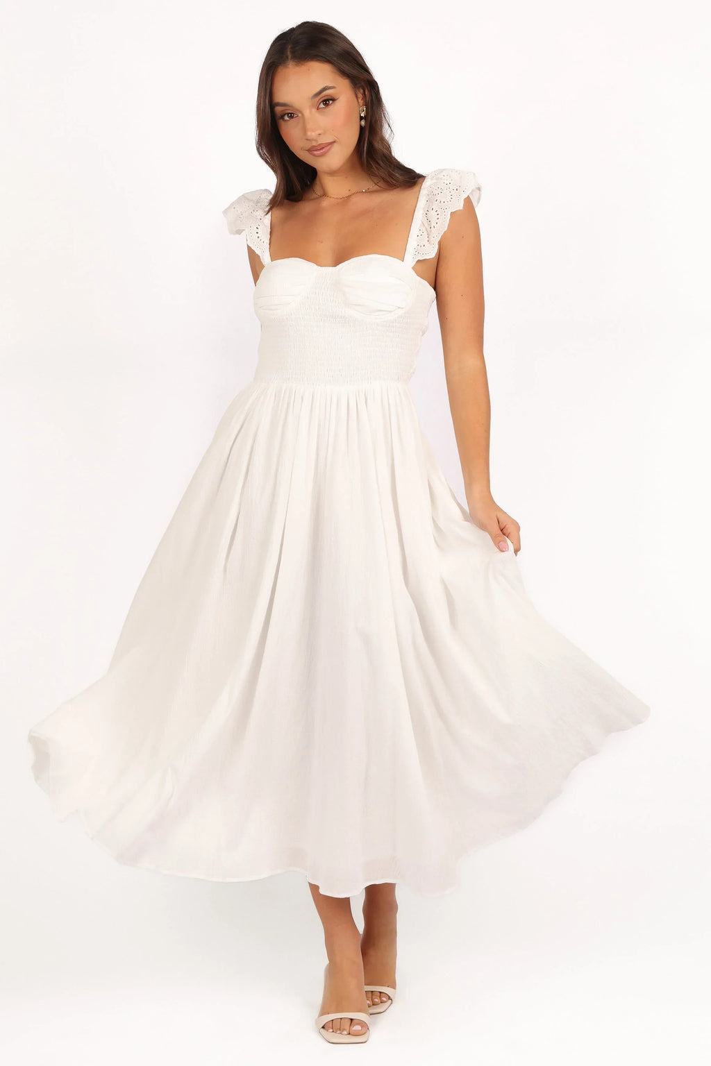Robe mi-longue Webster – Blanc cassé