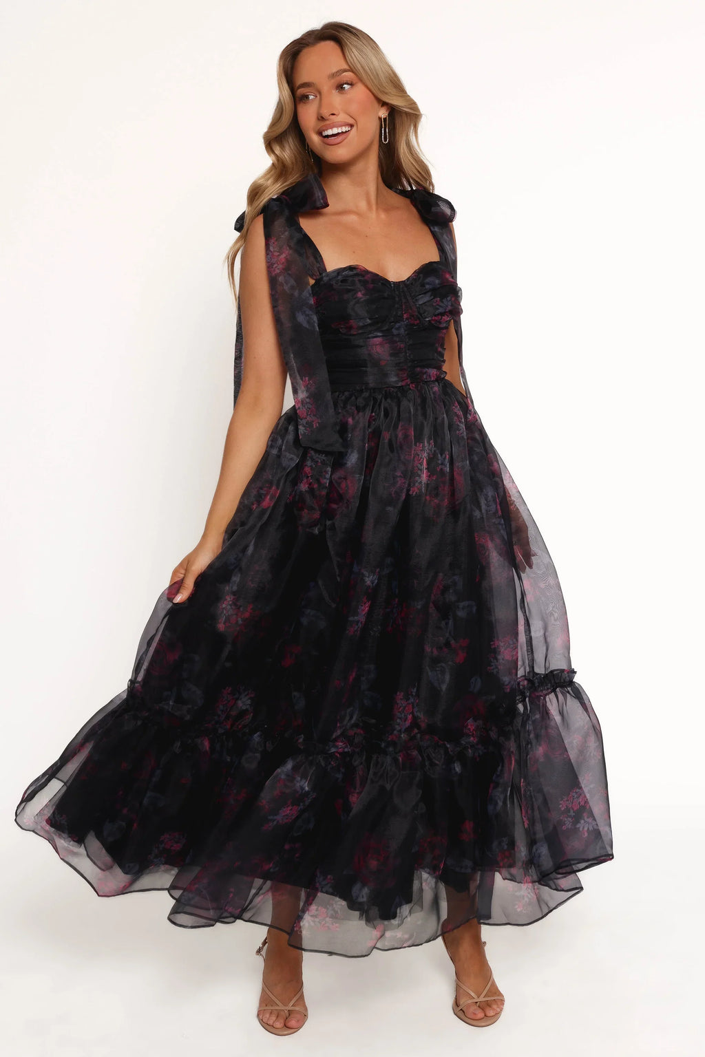 Robe midi Floret – Imprimé floral foncé