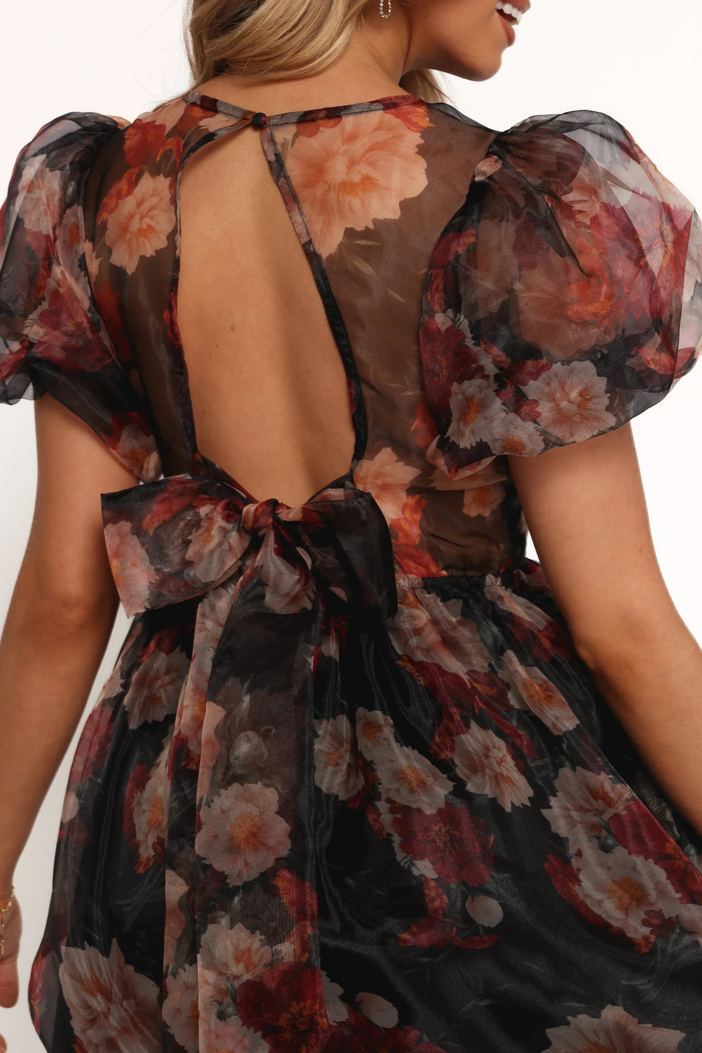 Robe midi Elspeth – Imprimé floral noir