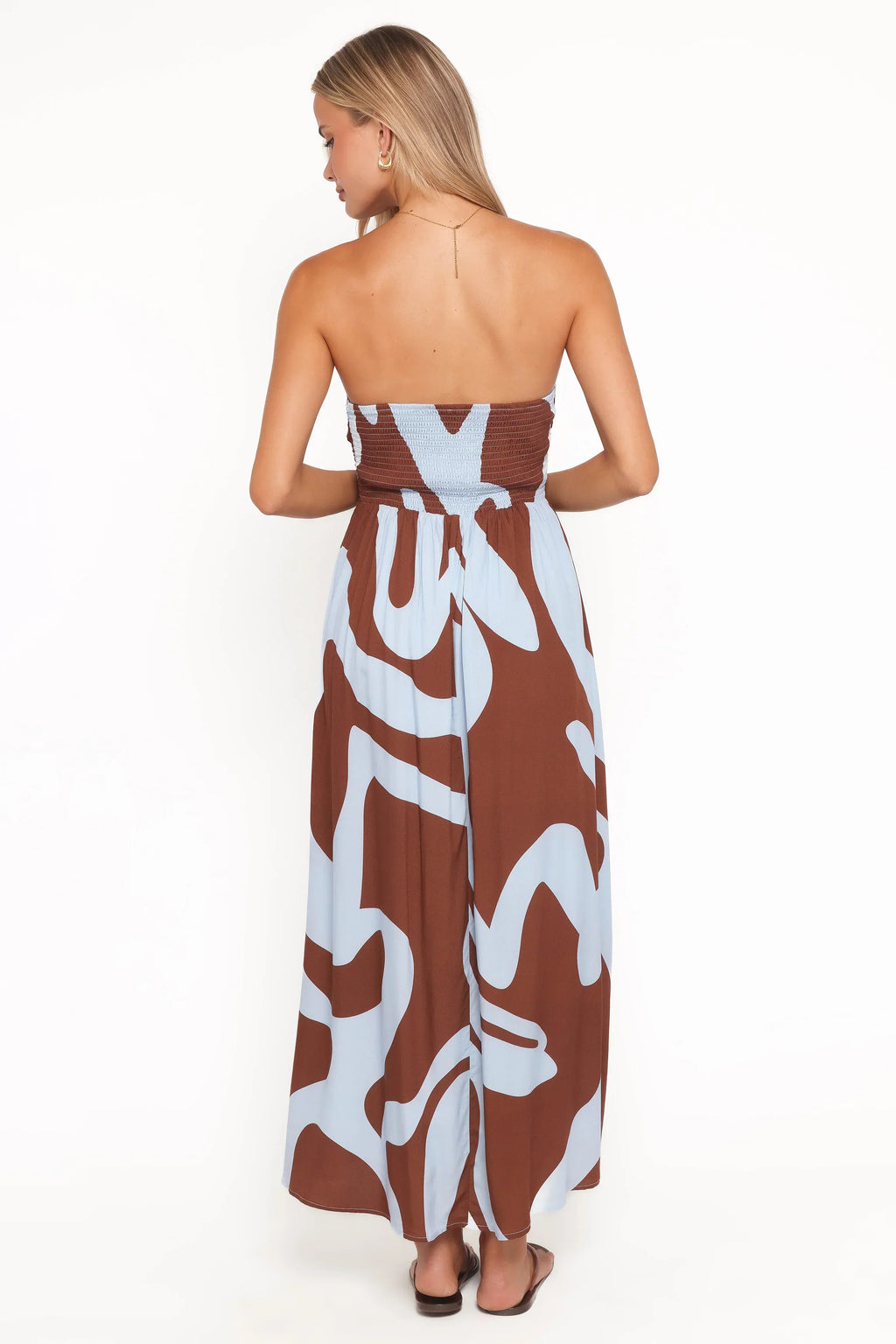 Robe longue Nesta - Marron/Bleu
