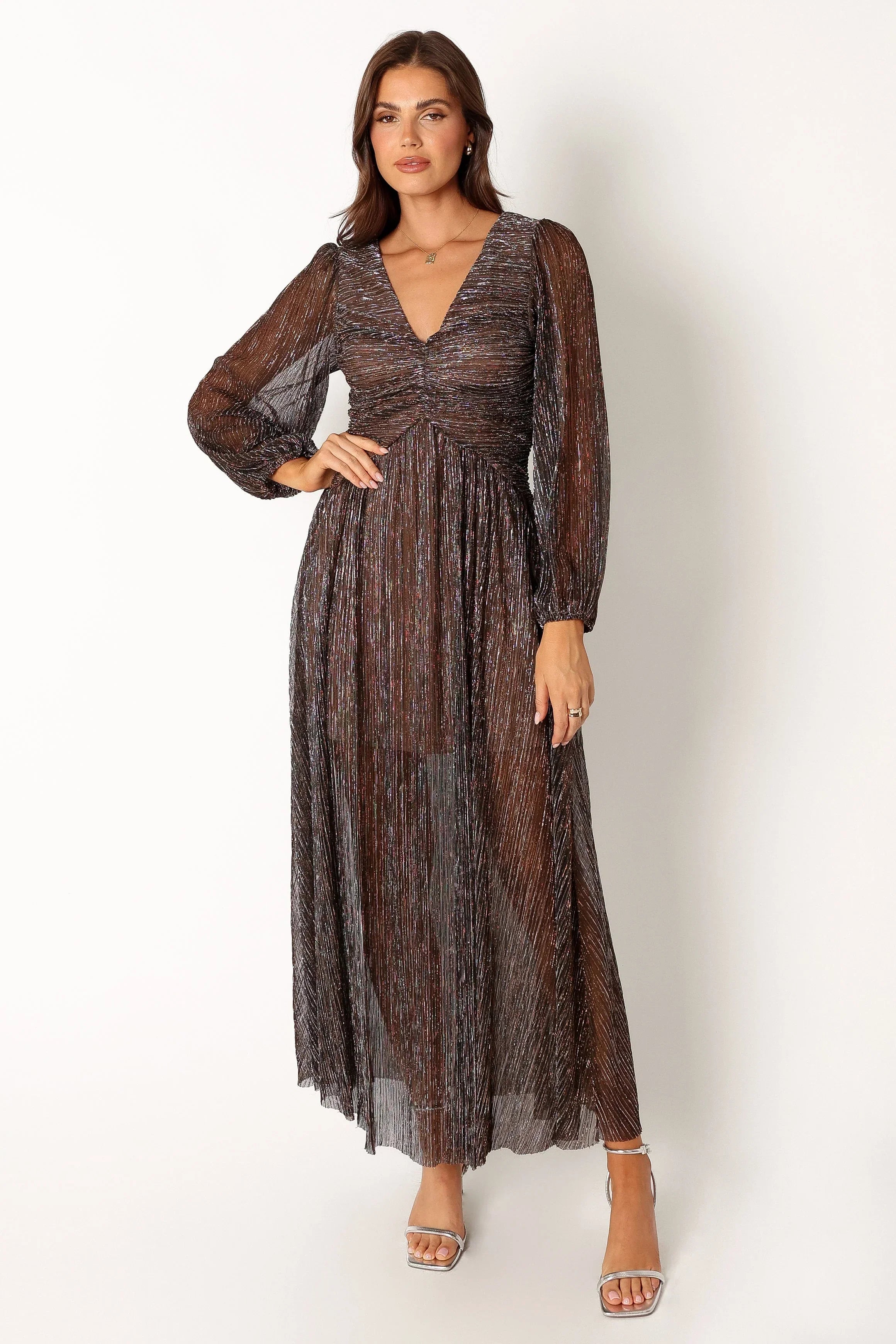 Robe midi à manches longues Lustre - Bronze