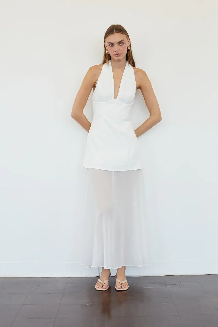 Brittany Halter Chiffon Maxi Dress