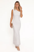 Robe longue Evelon à épaules dénudées - Blanc
