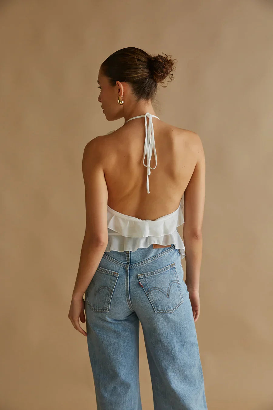 Top bustier en mousseline Claudia Rosette