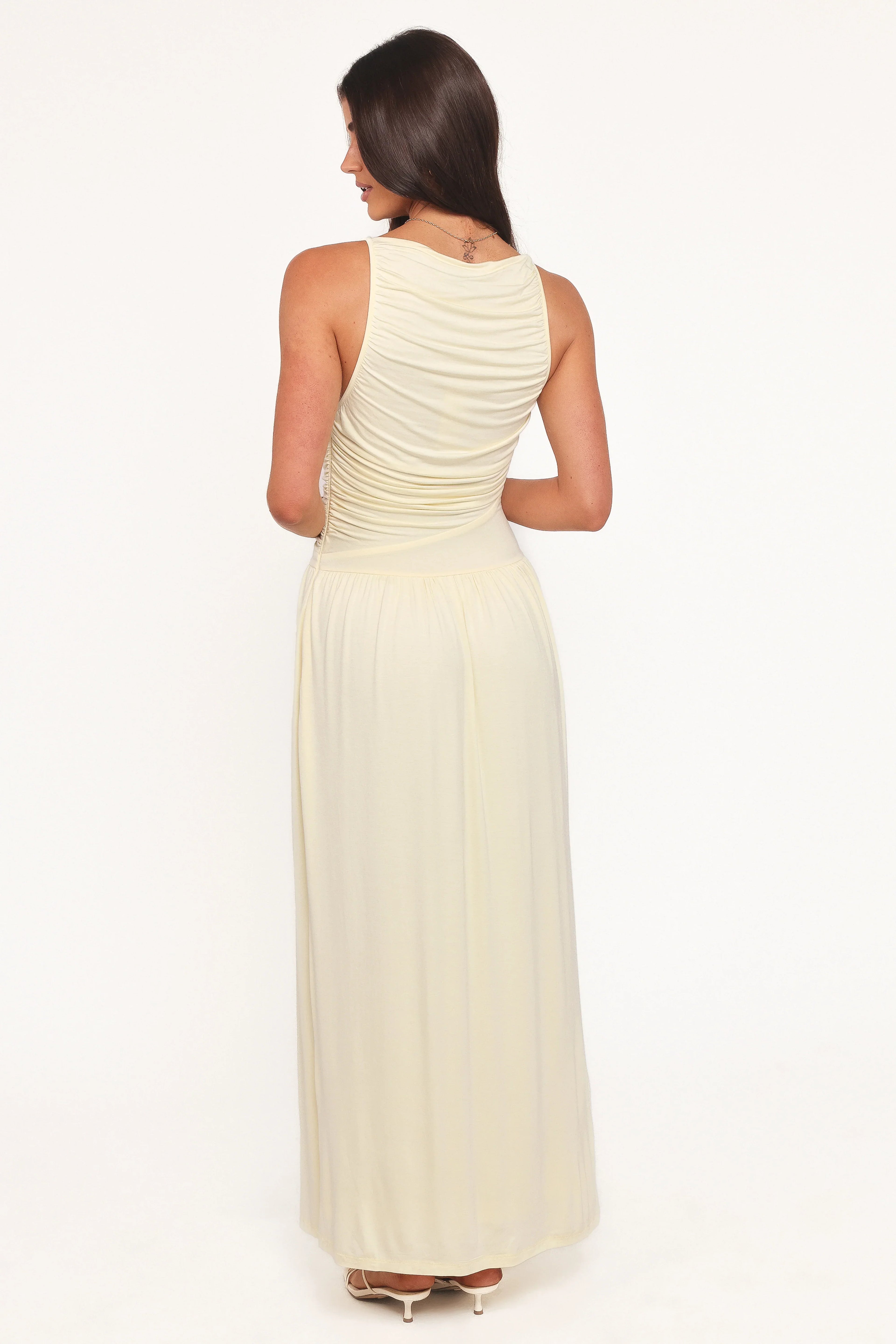Robe longue Shirley - Jaune beurre