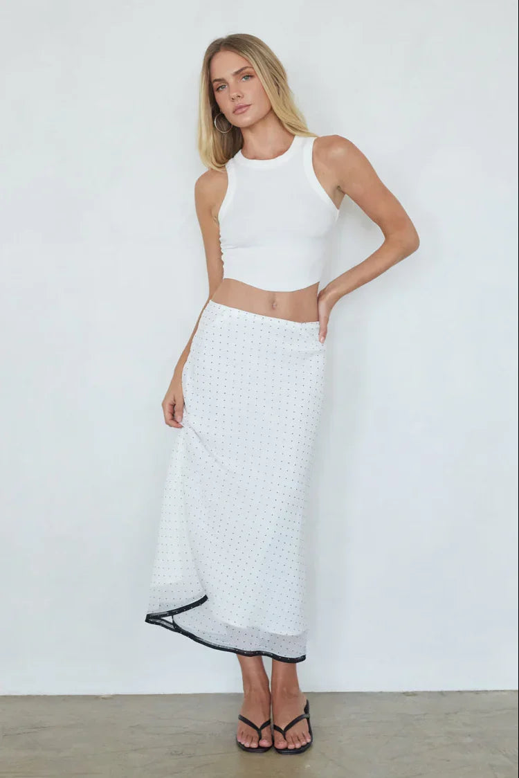 Jupe midi à pois Melissa