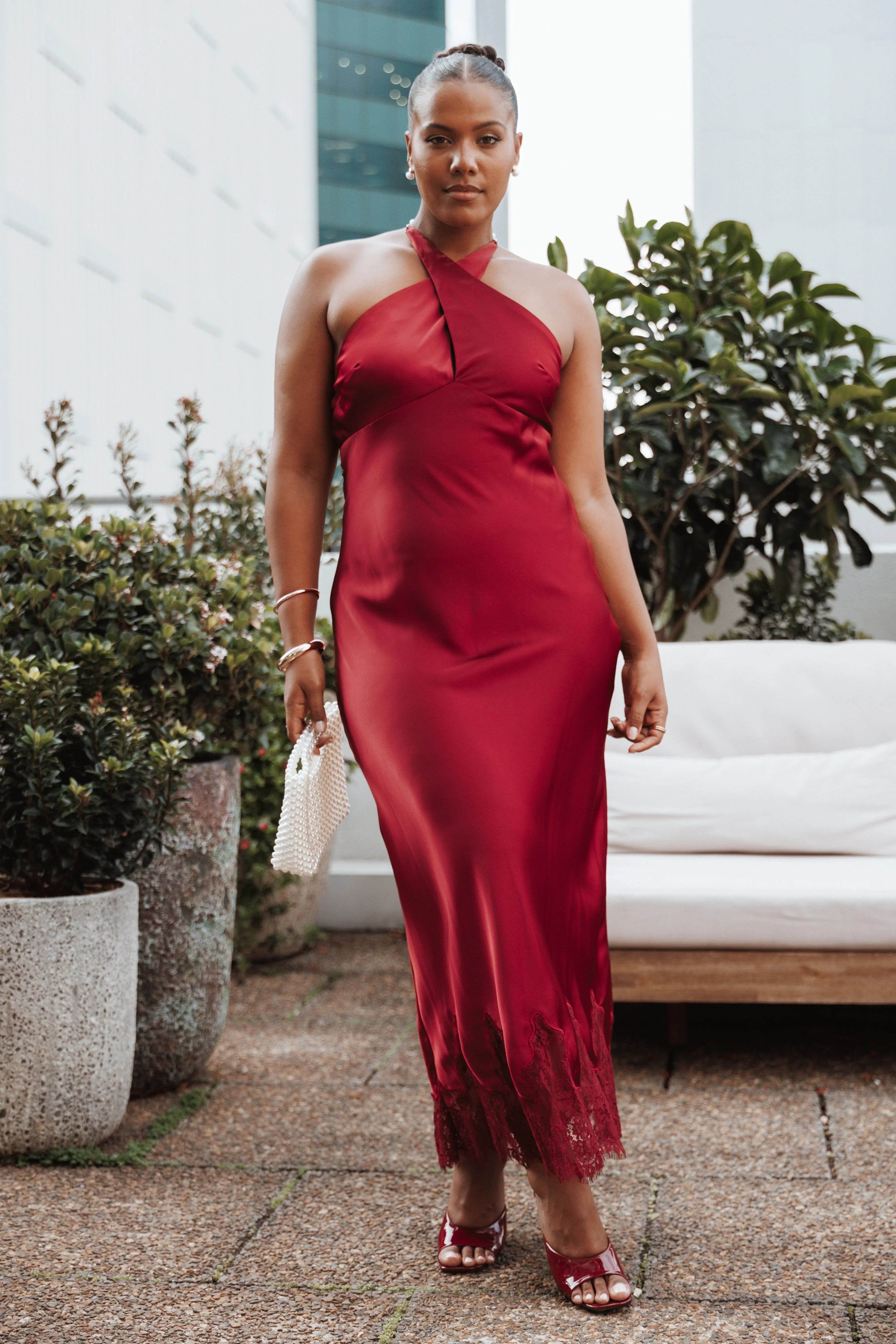 Robe longue Jeannie - Rouge foncé