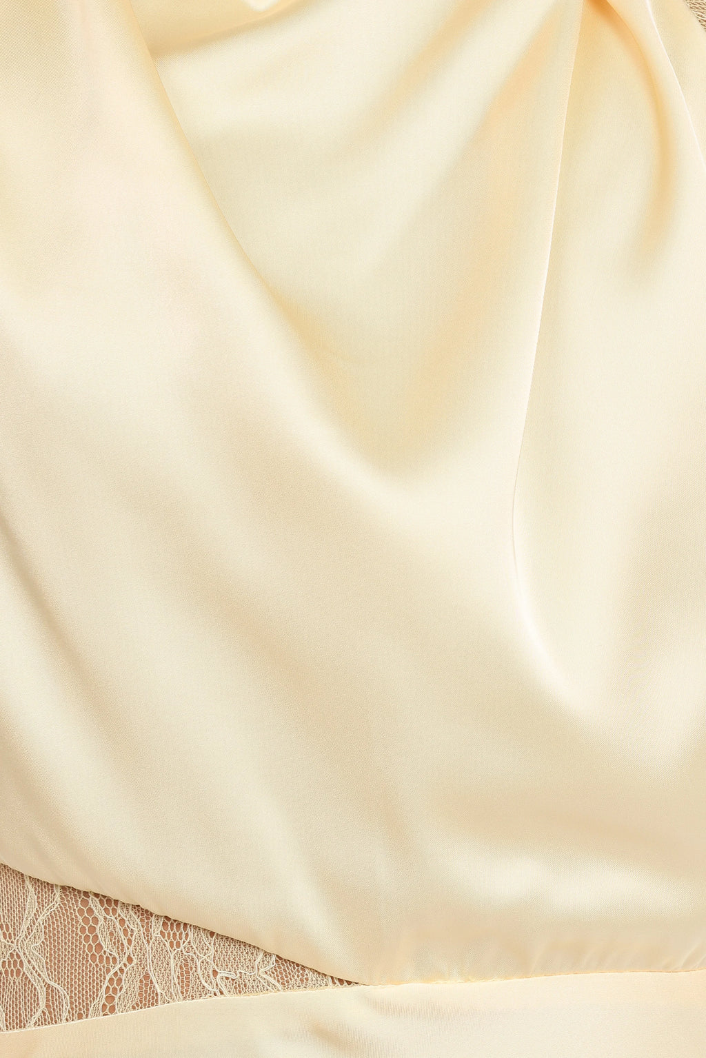 Robe longue en dentelle à col montant Anabelle - Jaune beurre