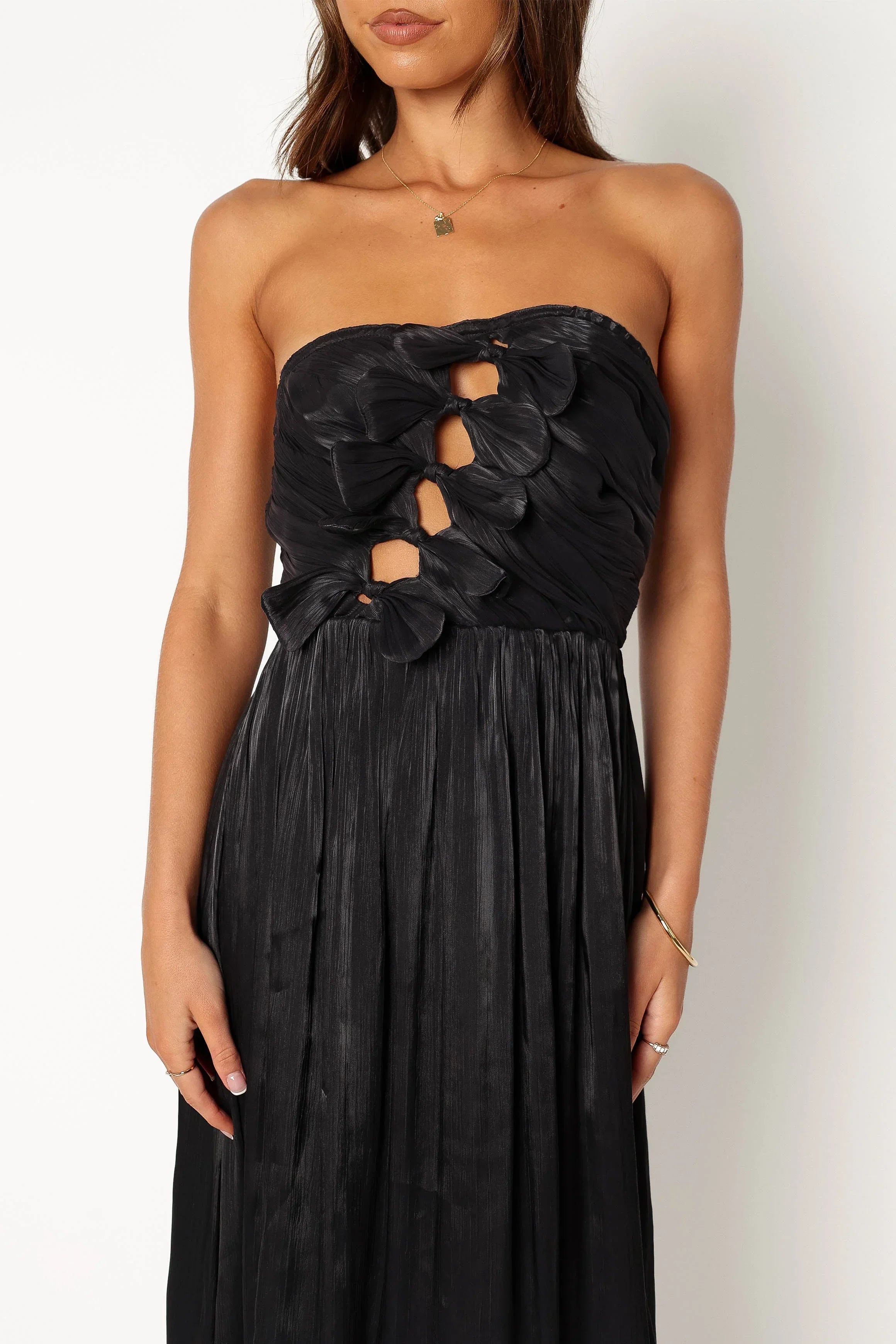 Robe midi sans bretelles Mila - Noir