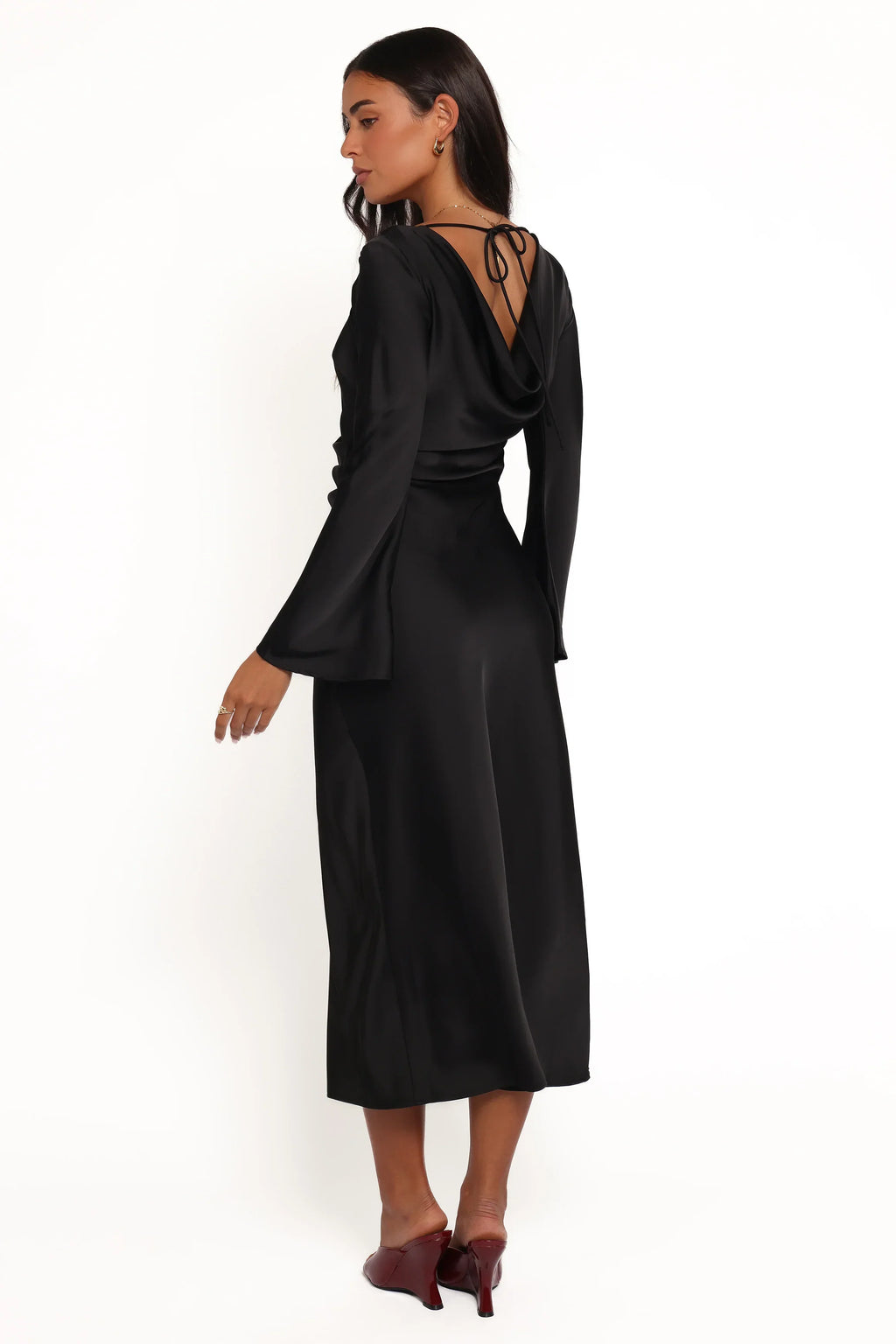 Robe longue Kalyssa à manches longues - Noire