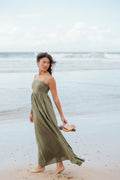 Robe longue Odessa - Vert palmier