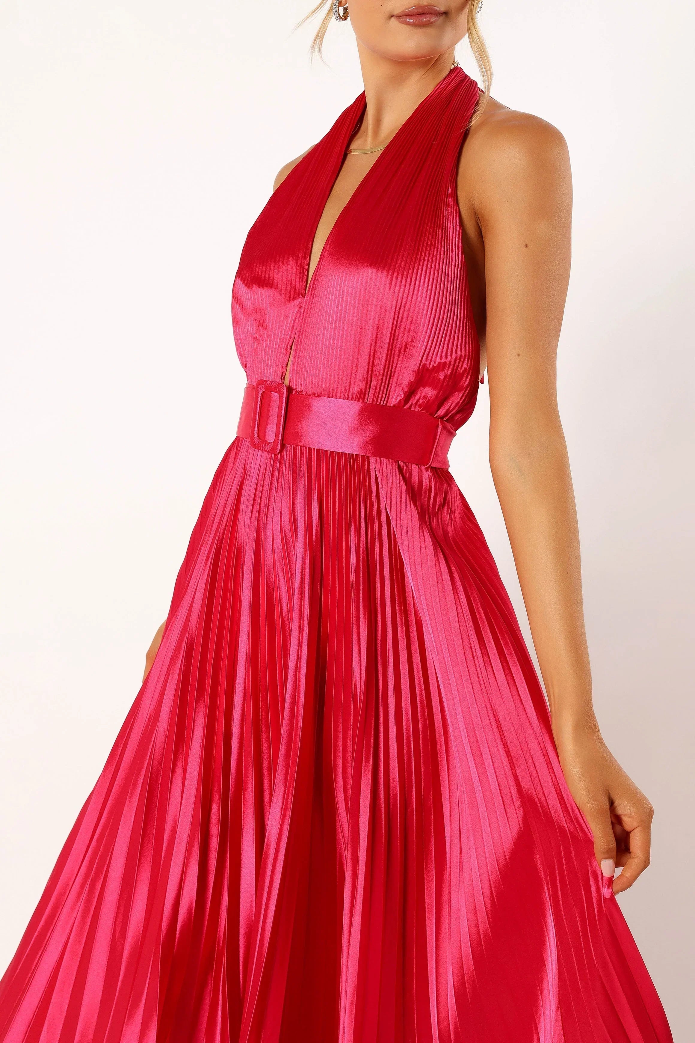 Robe longue dos nu Greta - Magenta