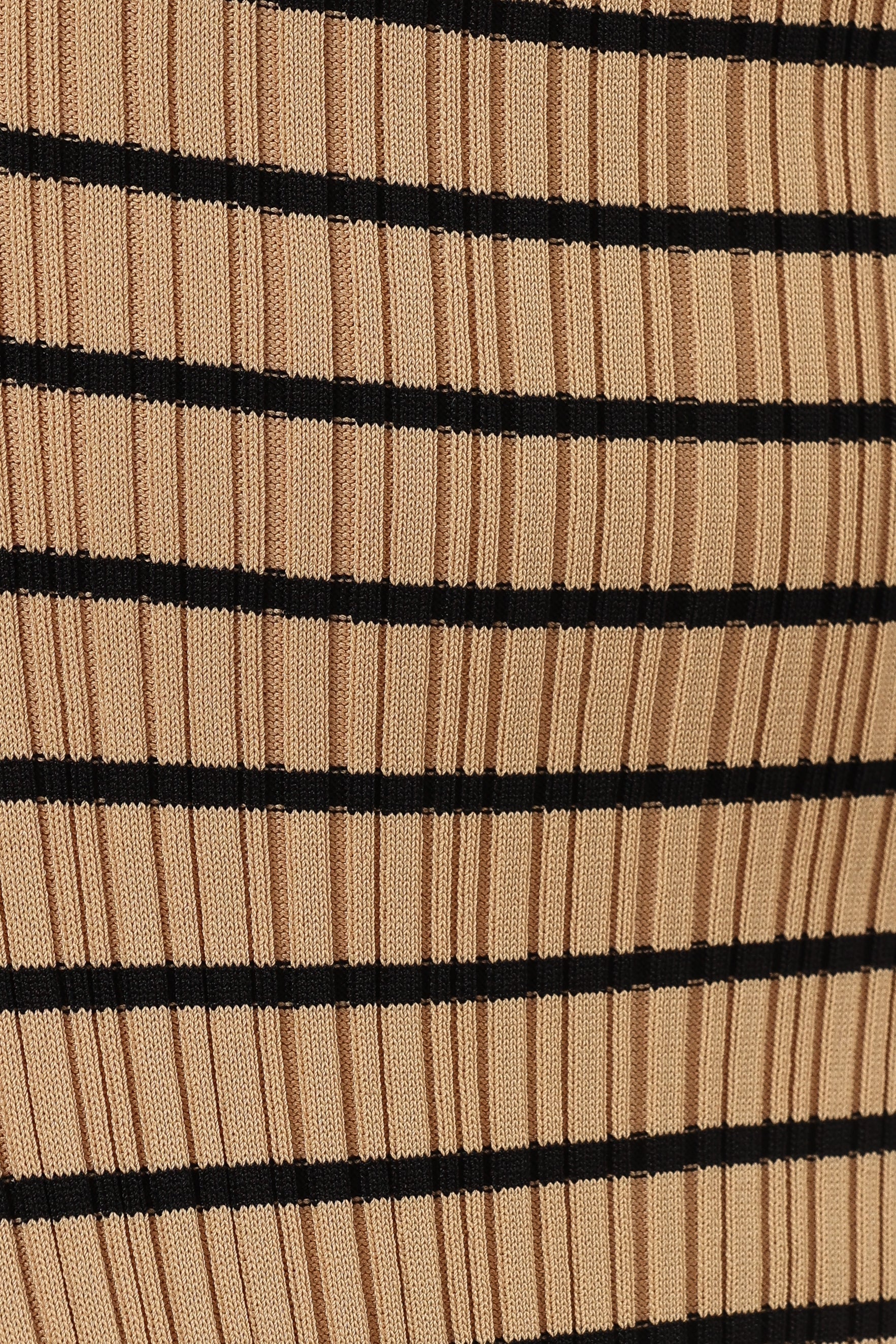 Robe midi rayée Henry - Beige Noir