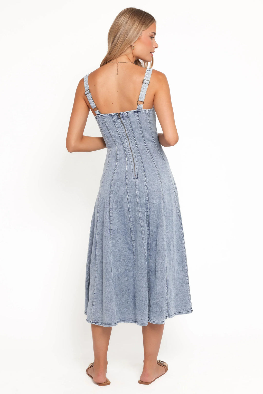 Robe midi Una - Denim clair