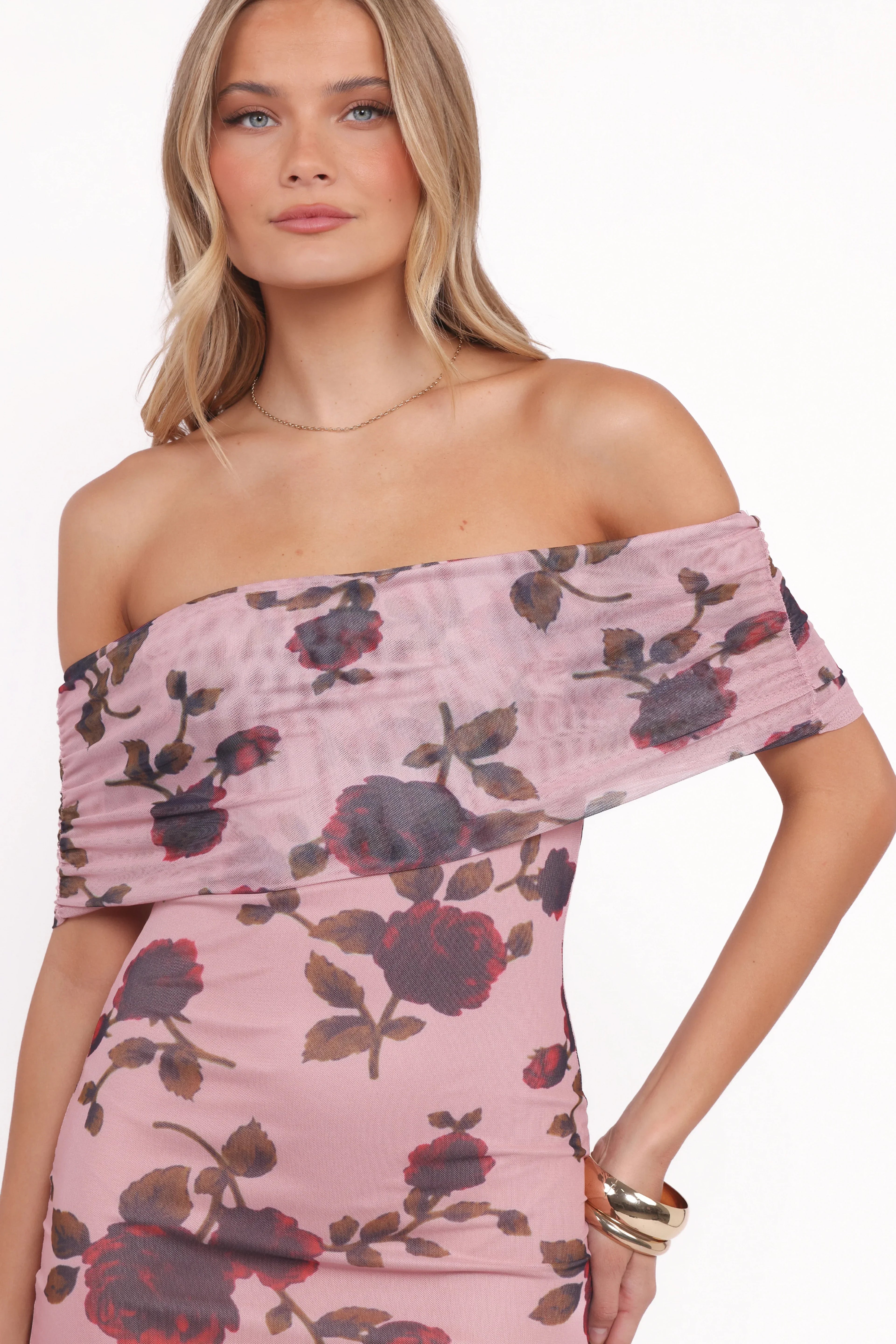 Robe longue Indya - Rose fleuri