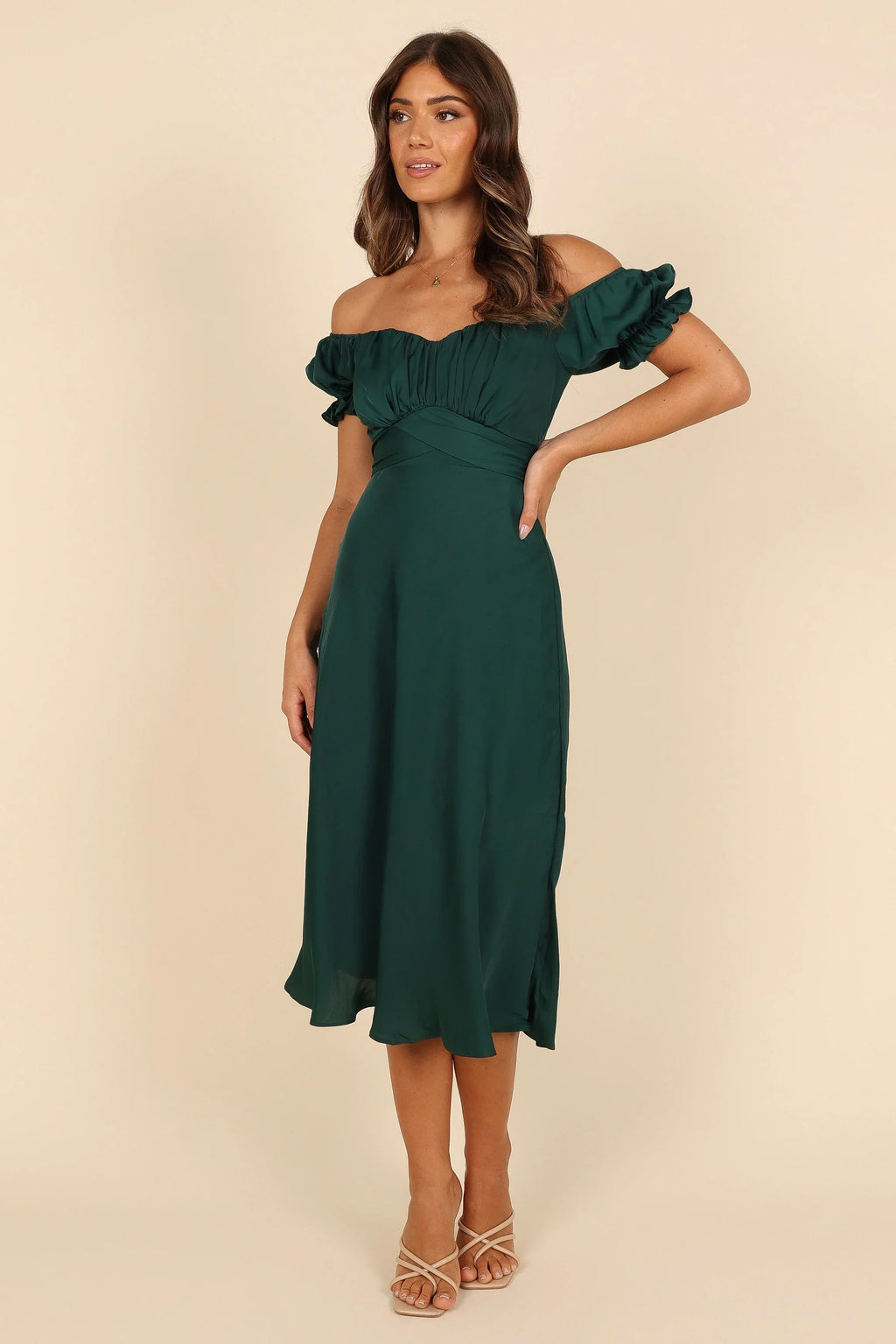 Robe Midi Volants Mickenna Sweetheart - Émeraude