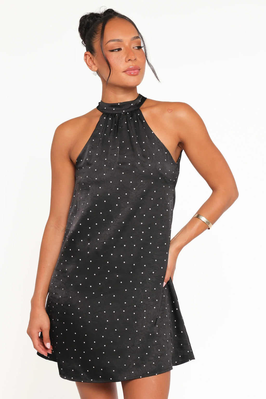 Robe Courte Gabrielle - Pois Noirs