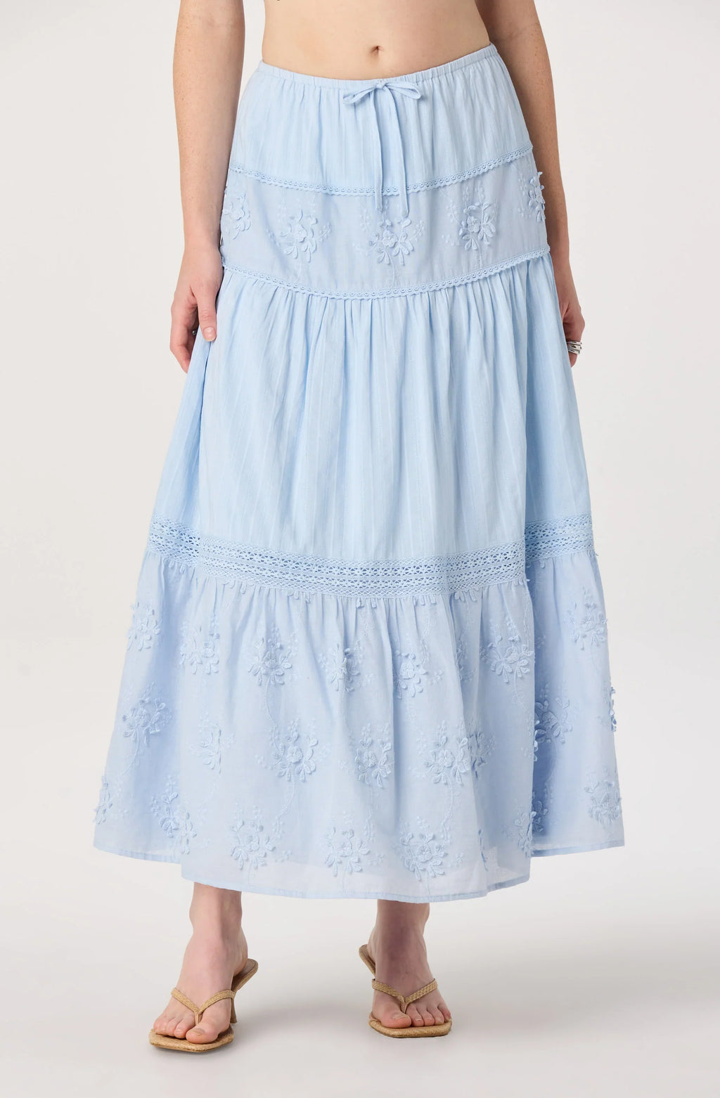 Gwyn Embroidered Midi Skirt
