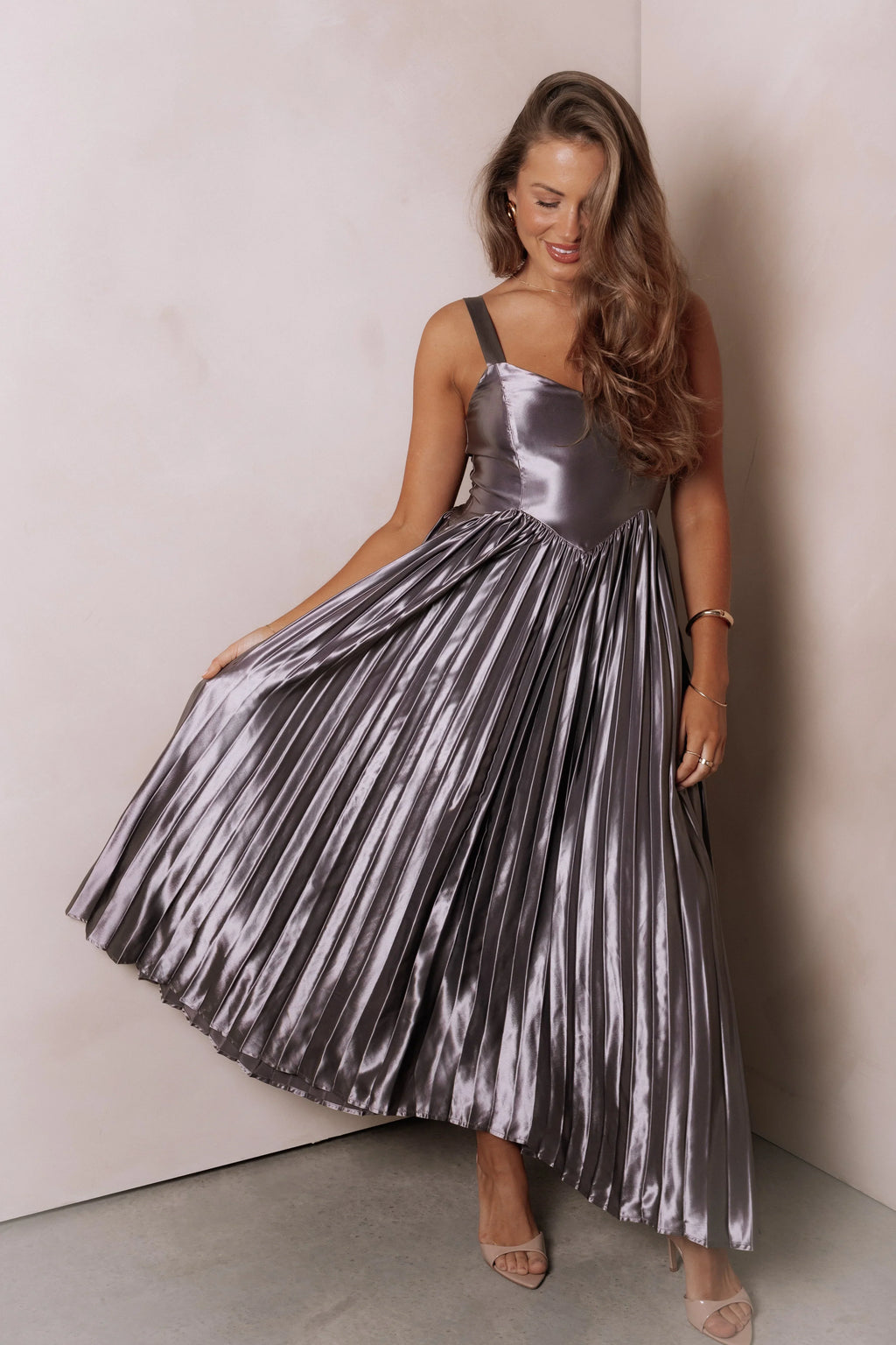 Robe Longue Camala - Gris Argenté
