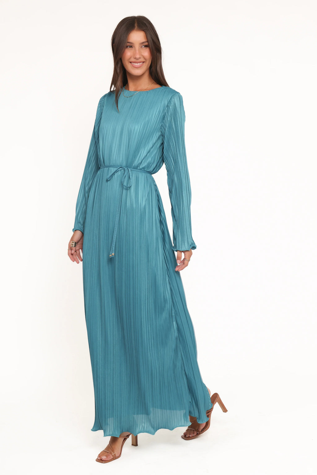 Robe longue Armena à manches longues – sarcelle