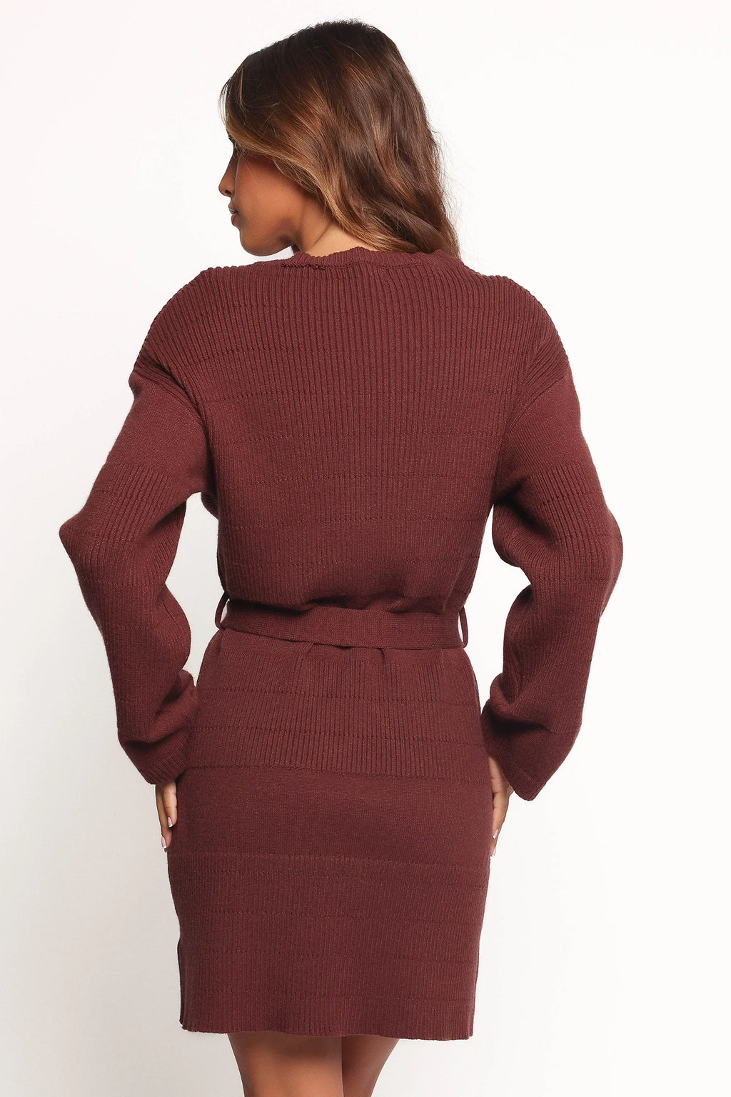 Robe pull courte Lucca - Marron chocolat