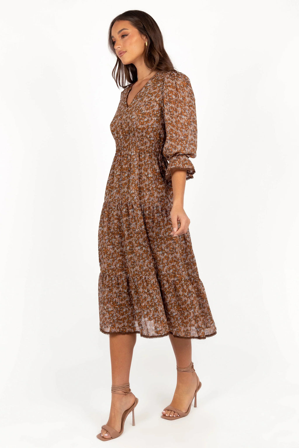 Robe mi-longue Simone - Camel