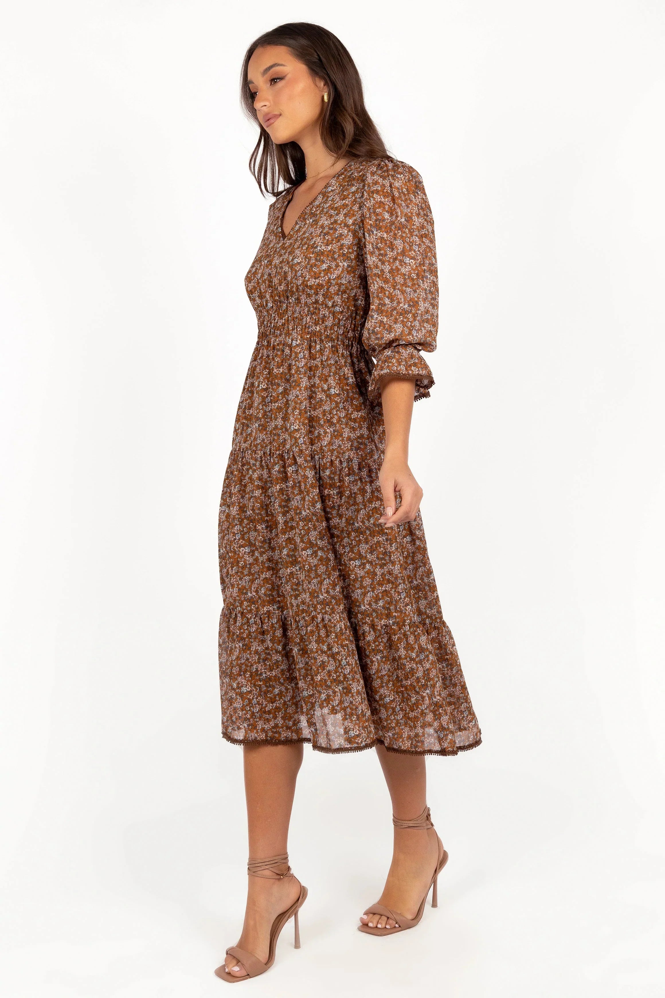 Robe mi-longue Simone - Camel