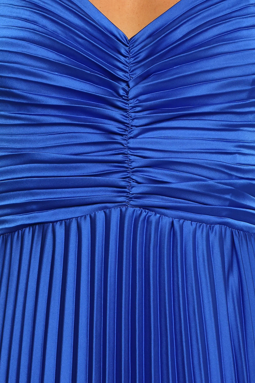 Robe longue plissée Naira - Bleu
