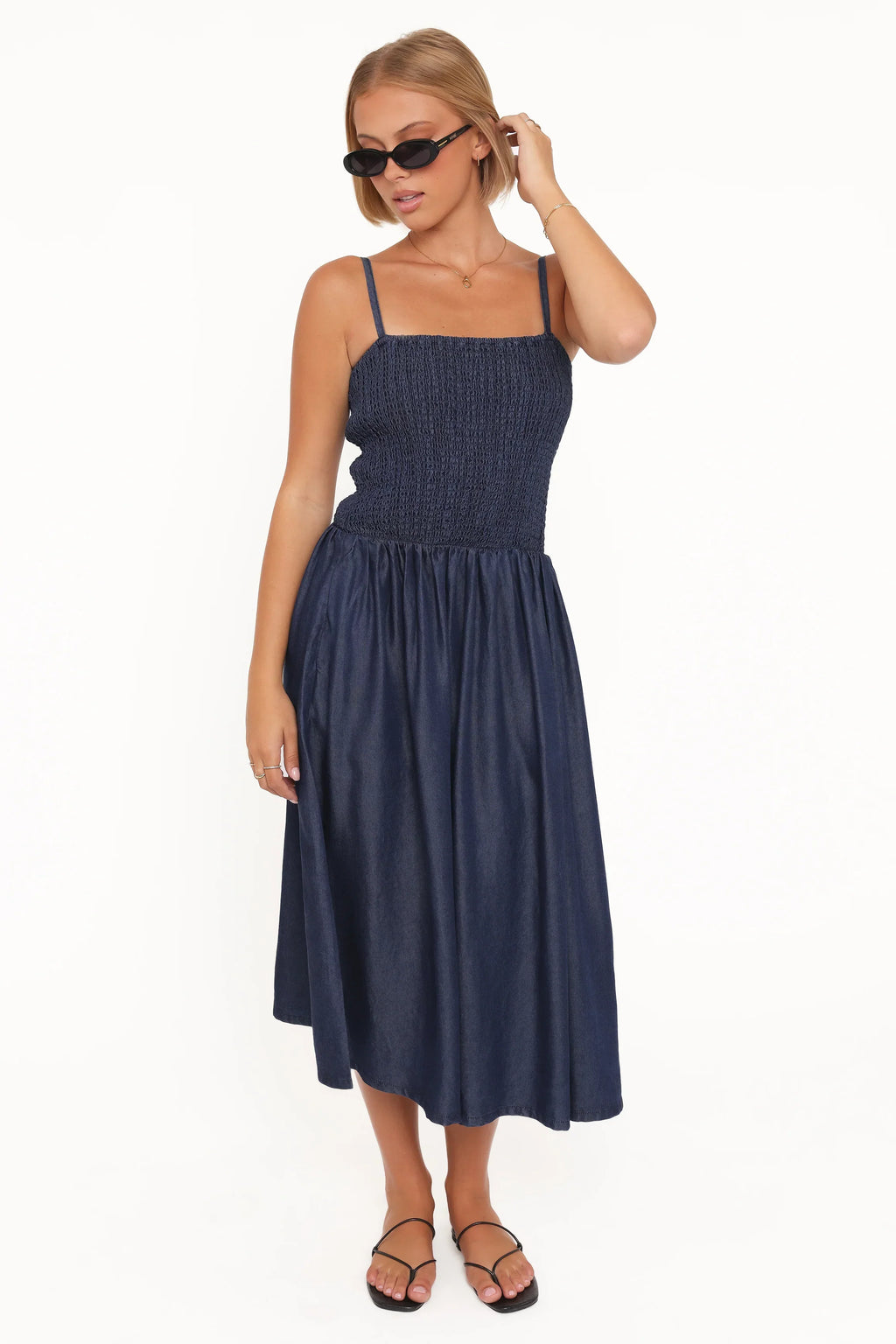 Robe mi-longue Arnika - Bleue