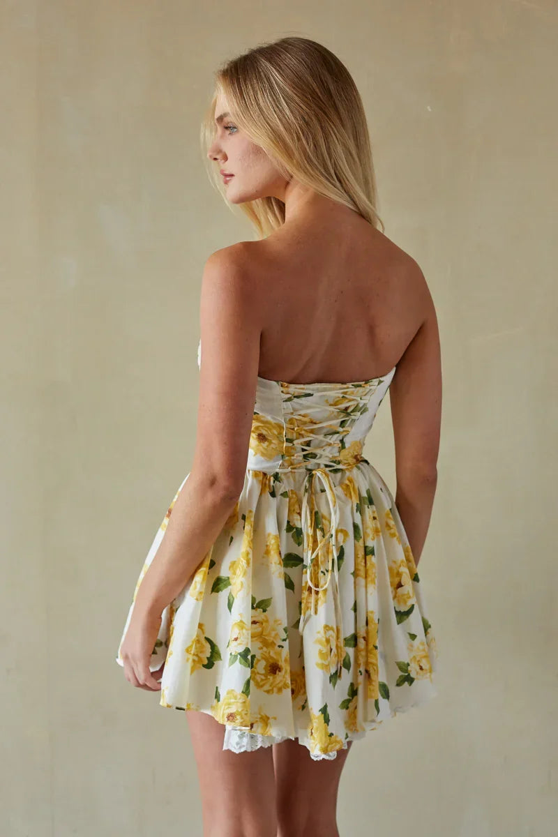 Mini-robe corset sans bretelles Sabrina