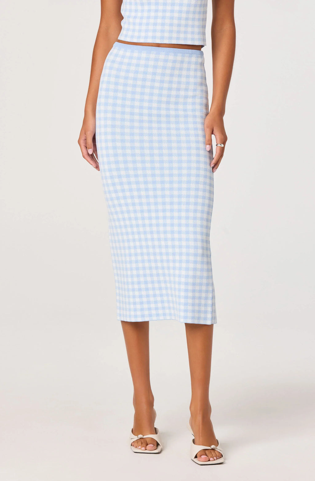 Babbett Gingham Sweater Midi Skirt