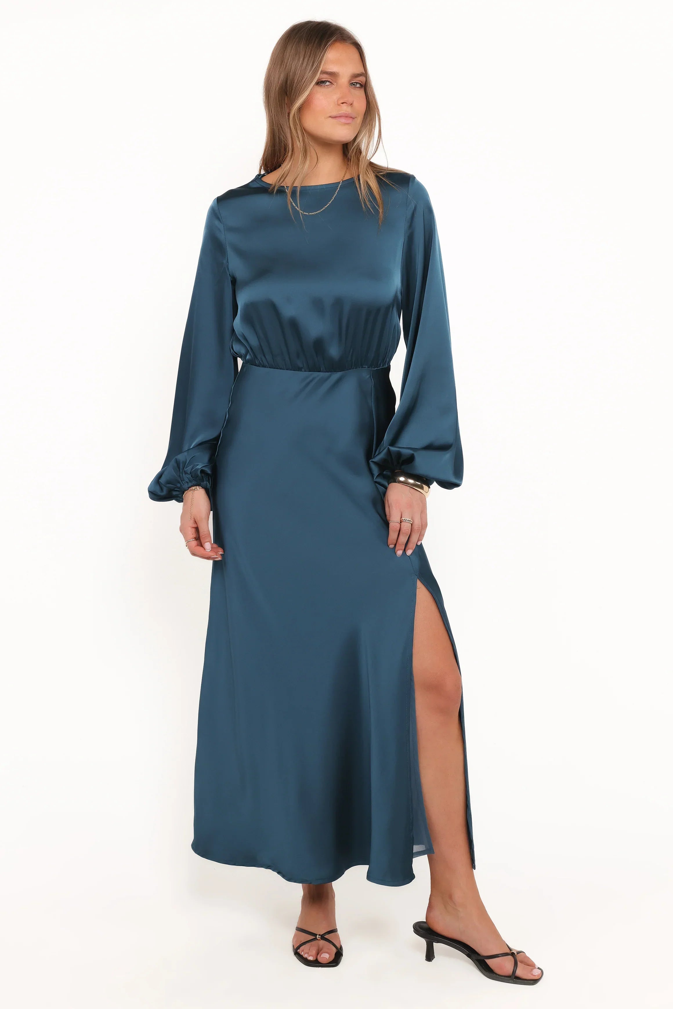 Robe midi à manches longues Remora - Bleu sarcelle