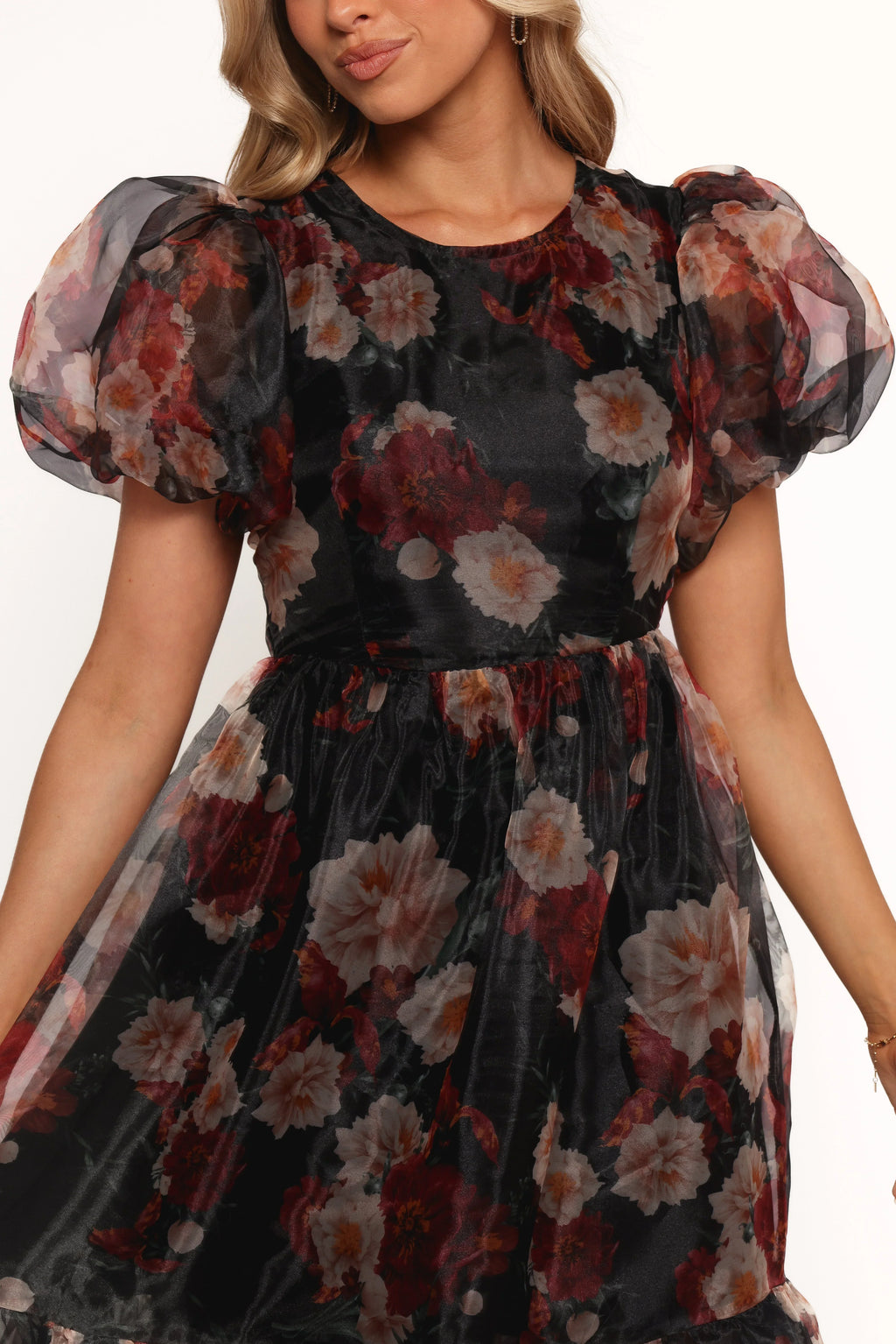 Robe midi Elspeth – Imprimé floral noir