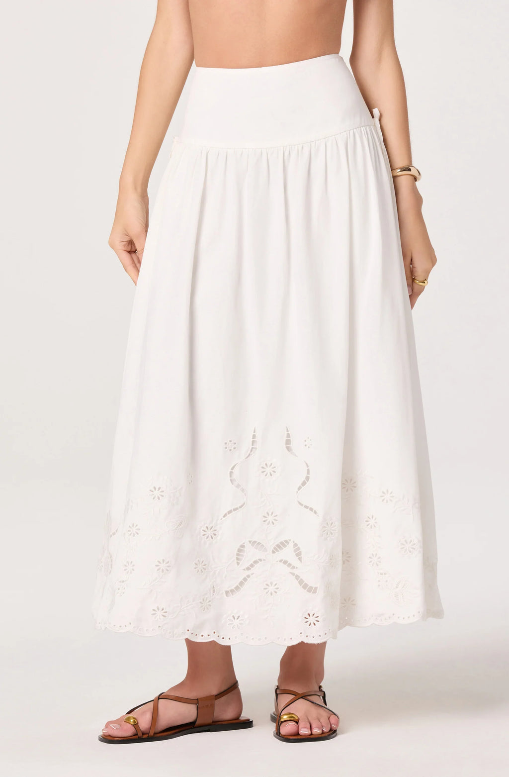 Stevie Embroidered Midi Skirt