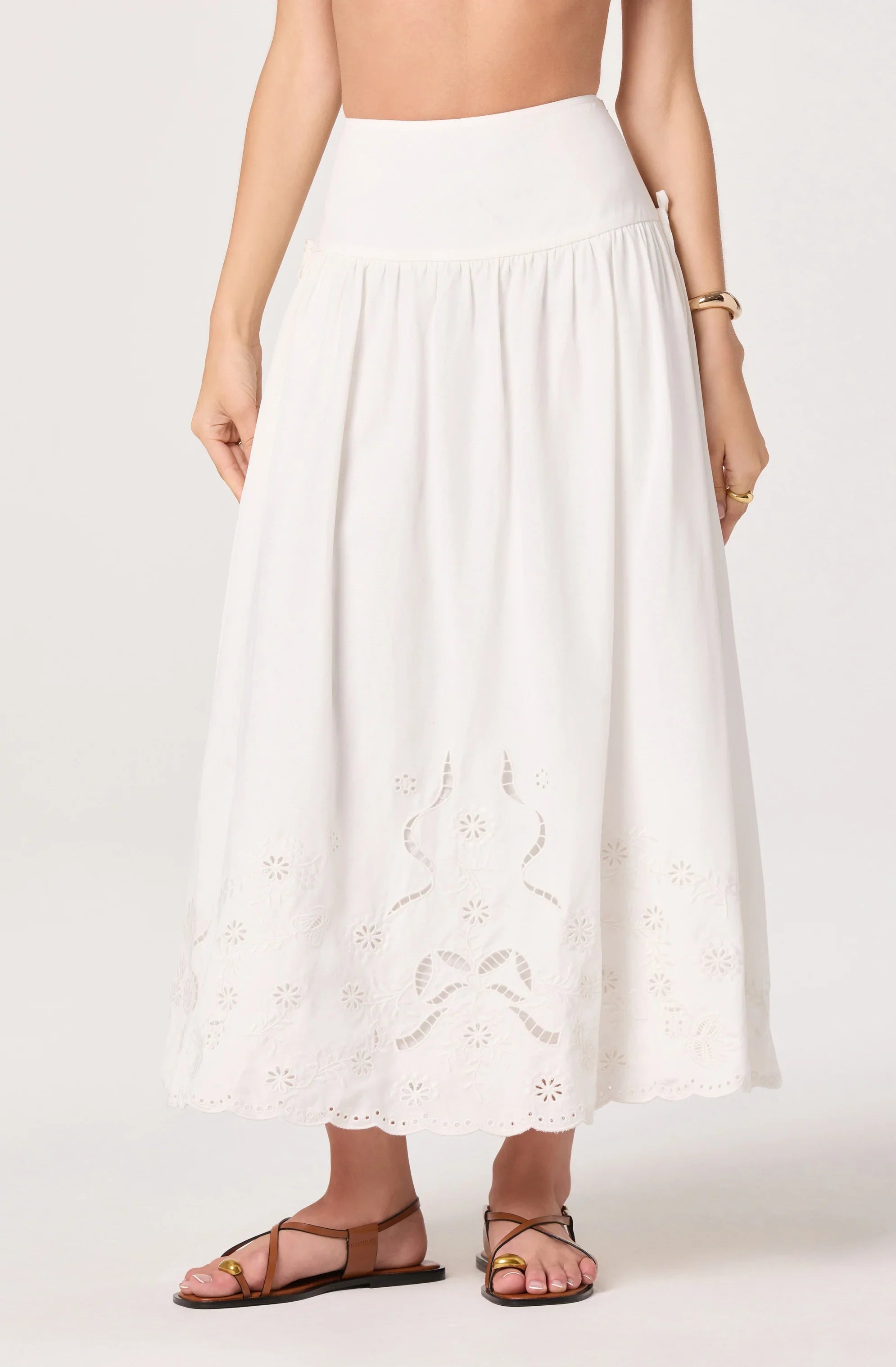 Stevie Embroidered Midi Skirt
