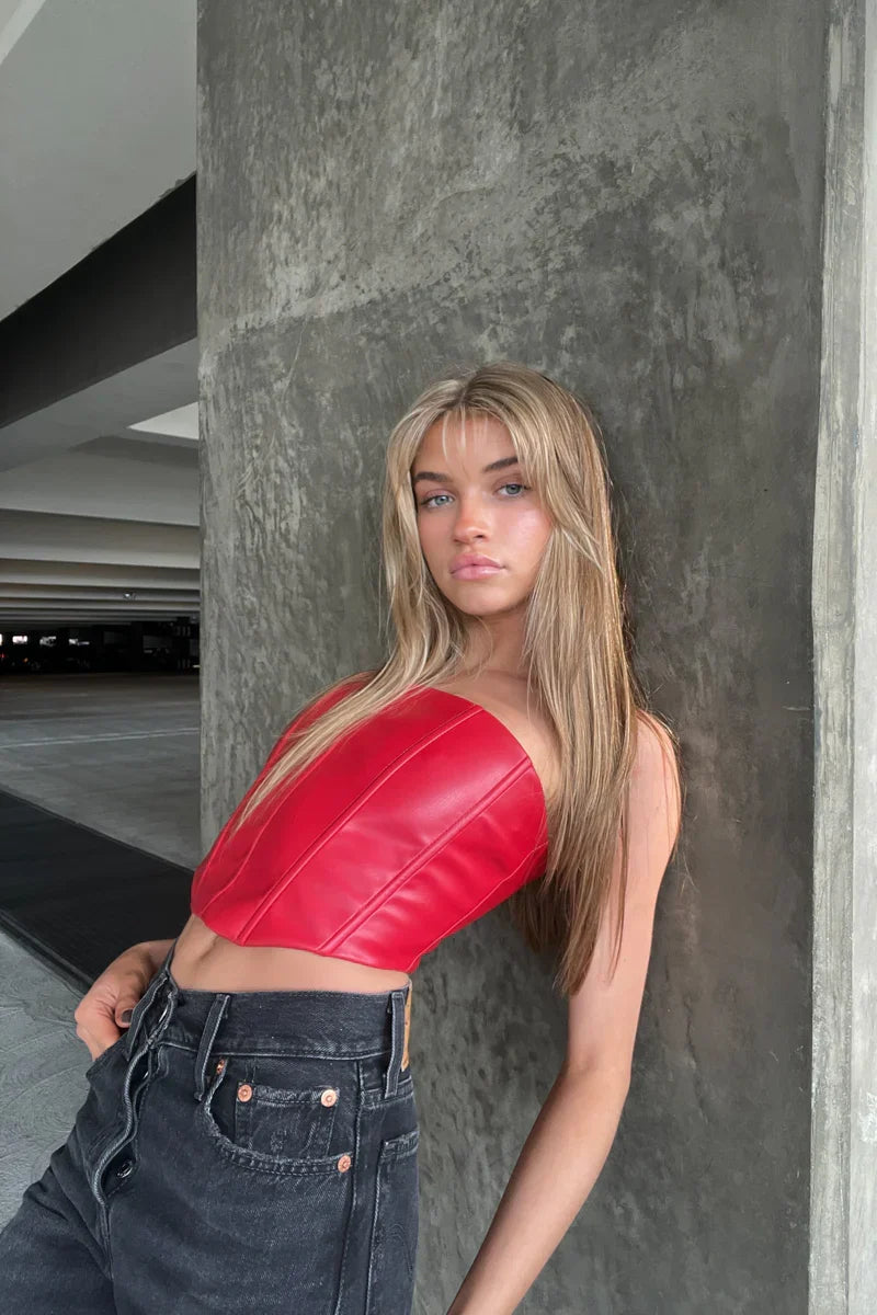 Haut bustier Harley en similicuir