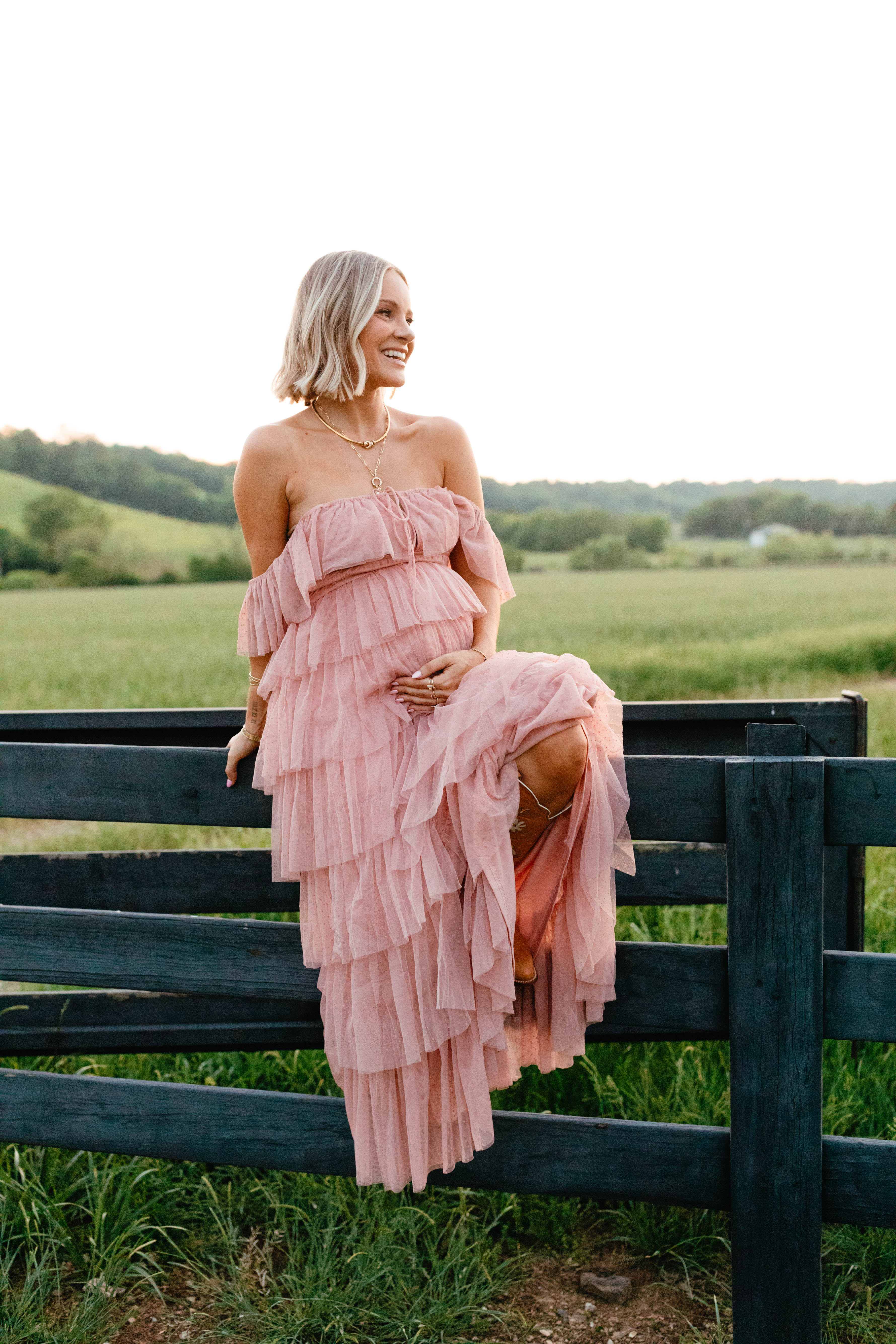 Robe longue Belle - Vieux rose