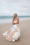 Robe longue Elanor - Imprimé bleu pâle