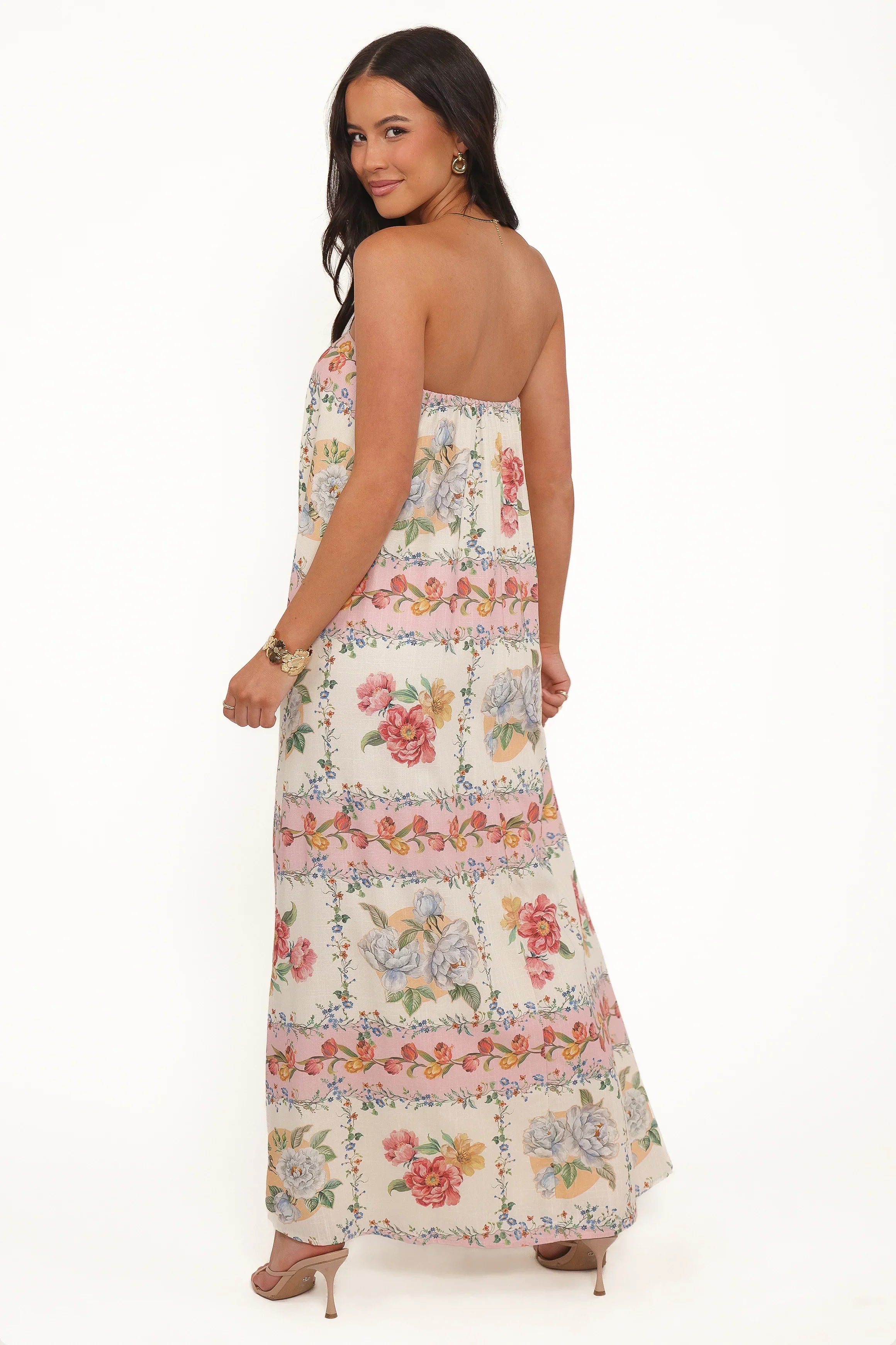 Robe longue sans bretelles Amora - Rose tuile
