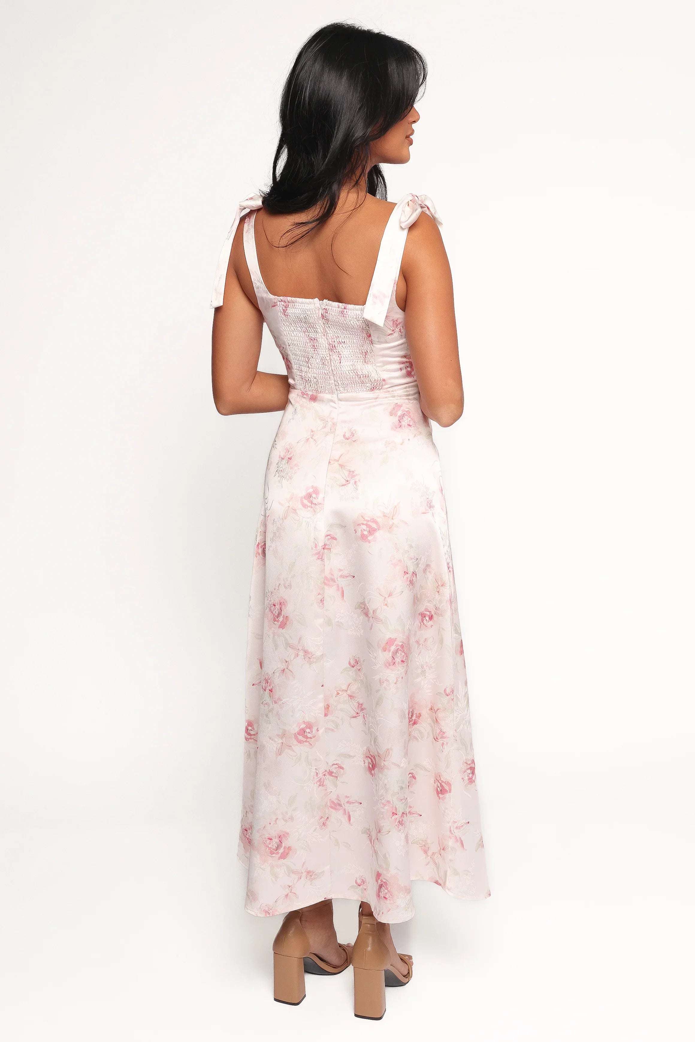 Robe midi Zane - Imprimé floral rose
