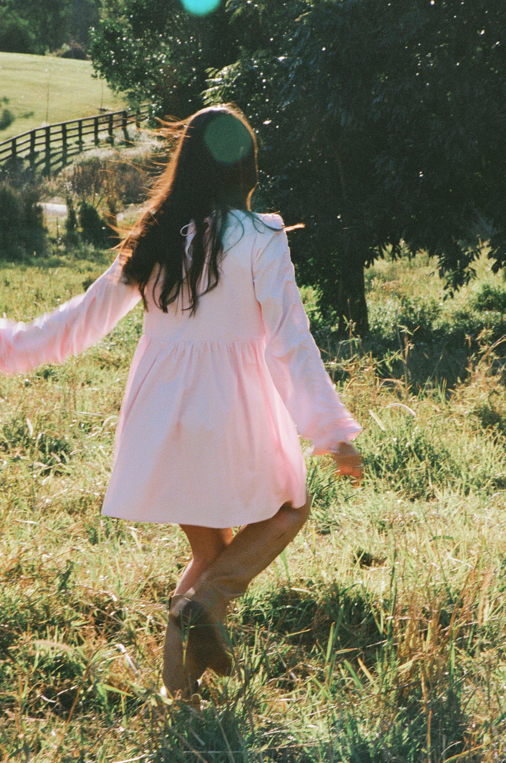 Robe courte à manches longues Micaela - Rose