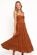 Robe midi bustier Sitara - Marron