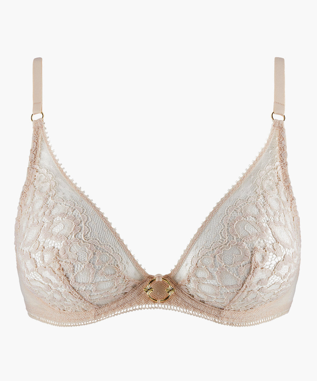 Illusion Fauve Wired Triangle Bra White Tea