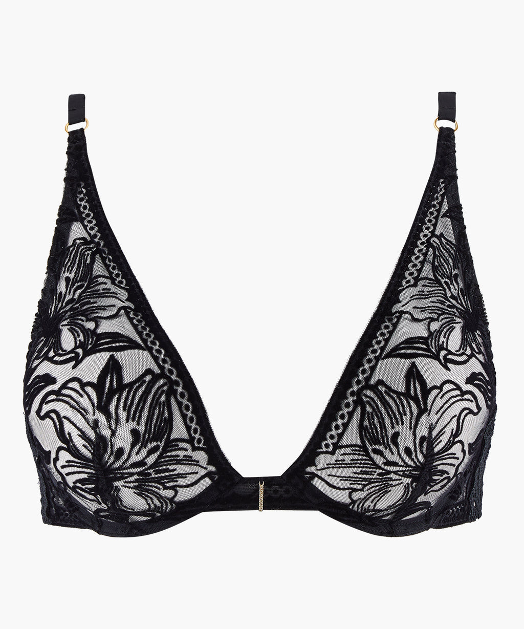 Cœur à Corps Soutien-gorge Triangle armatures Noir