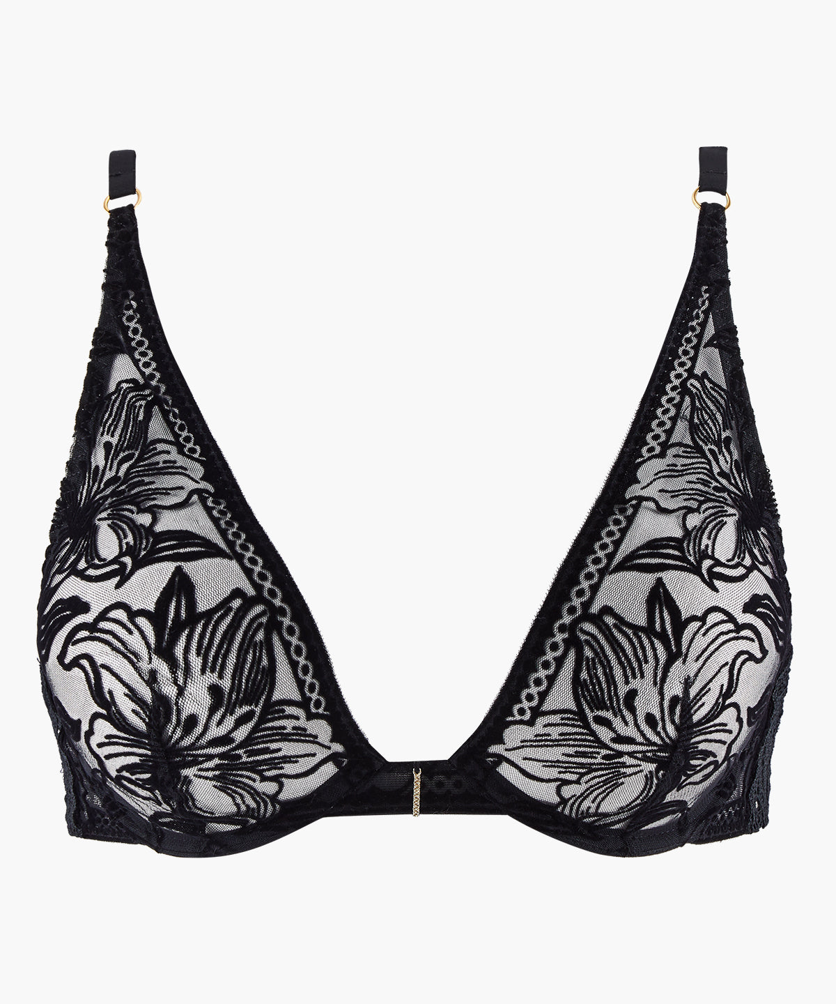 Cœur à Corps Soutien-gorge Triangle armatures Noir