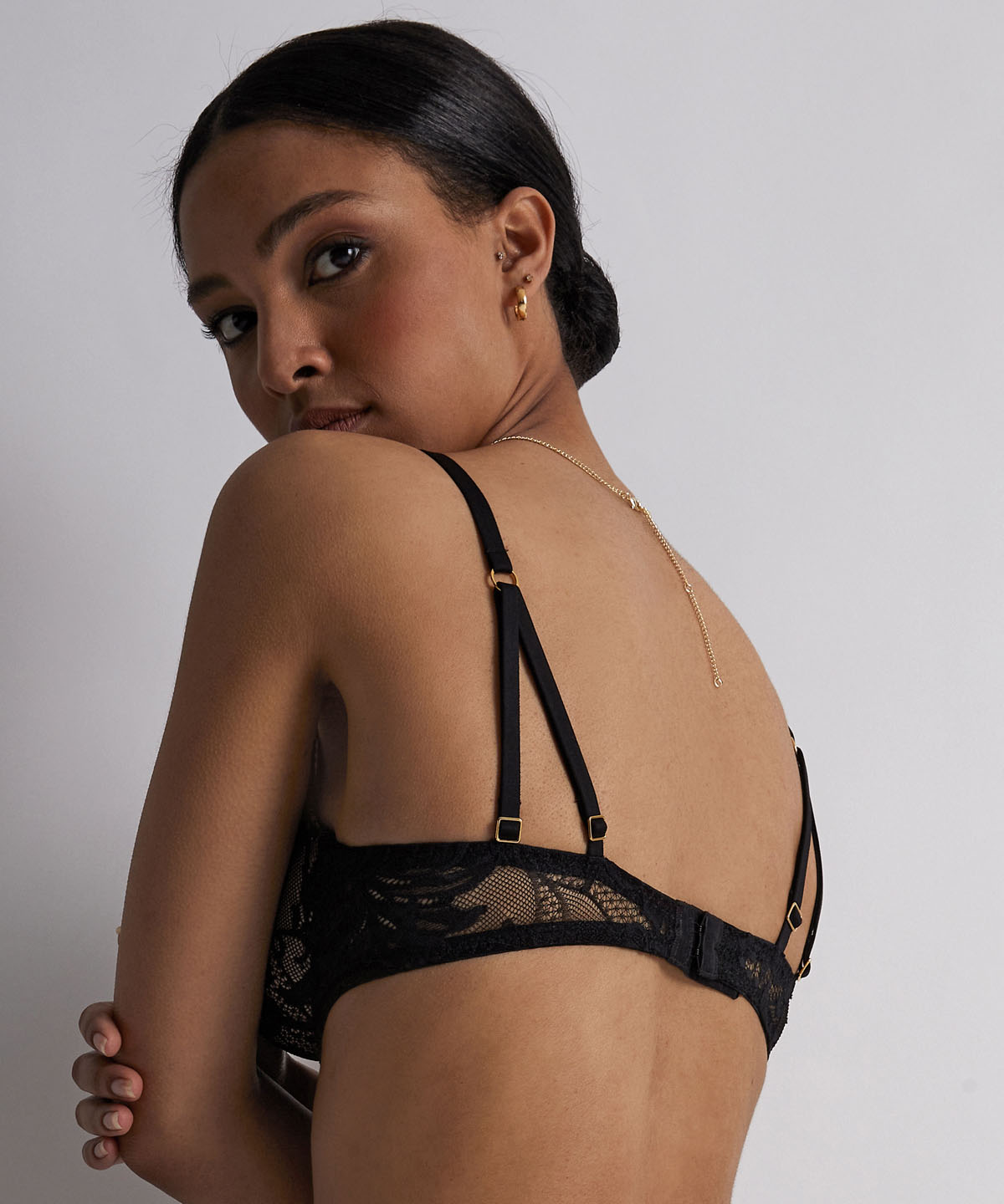 Gold Pleasure Plunge foulard soutien-gorge Noir Léger