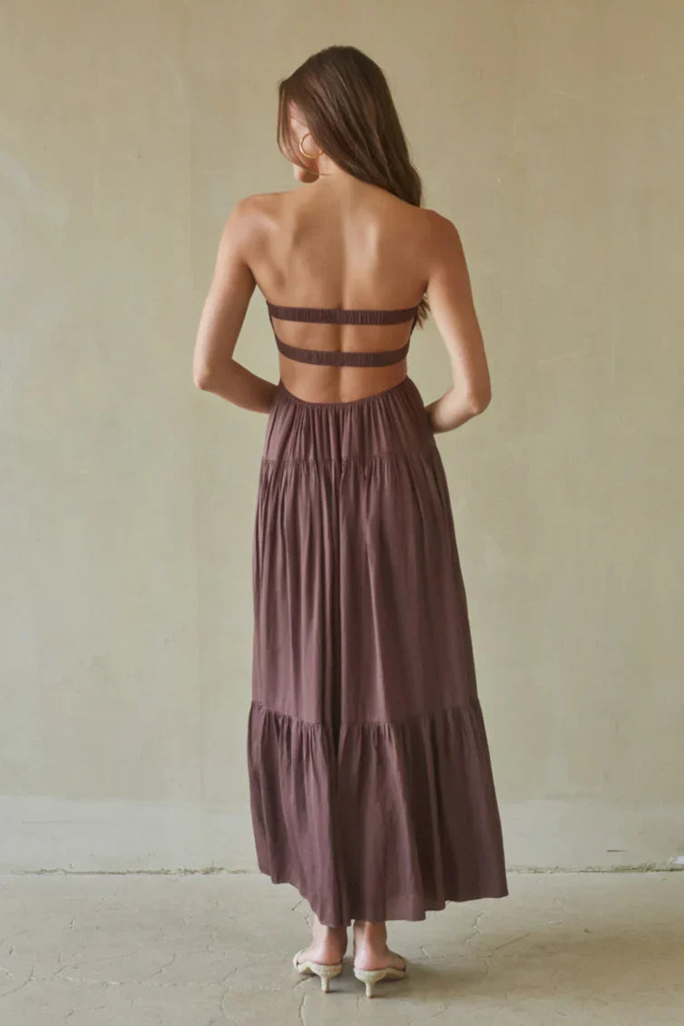 Robe longue Lilith torsadée devant