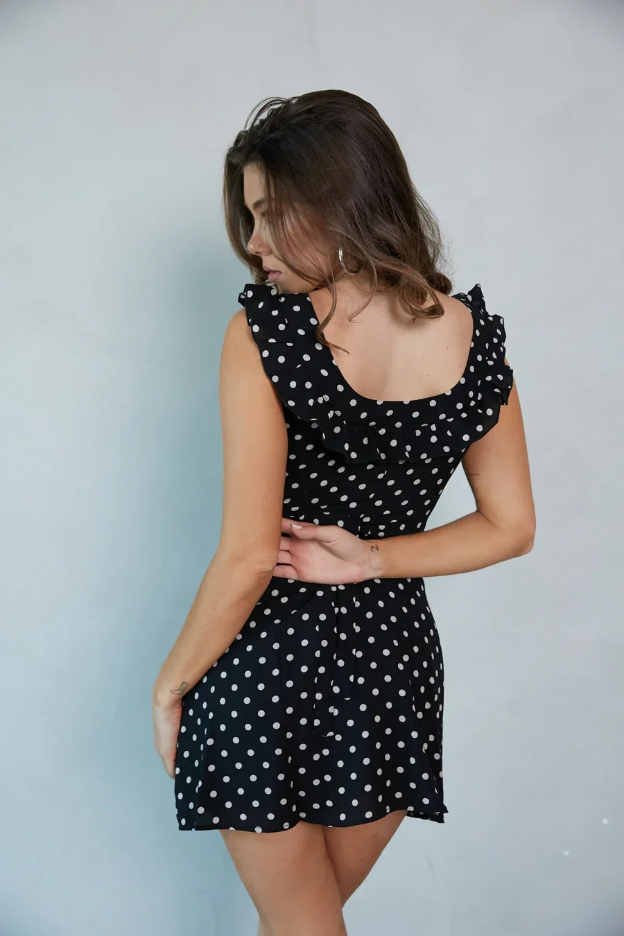 Mini-robe à pois et volants Anais