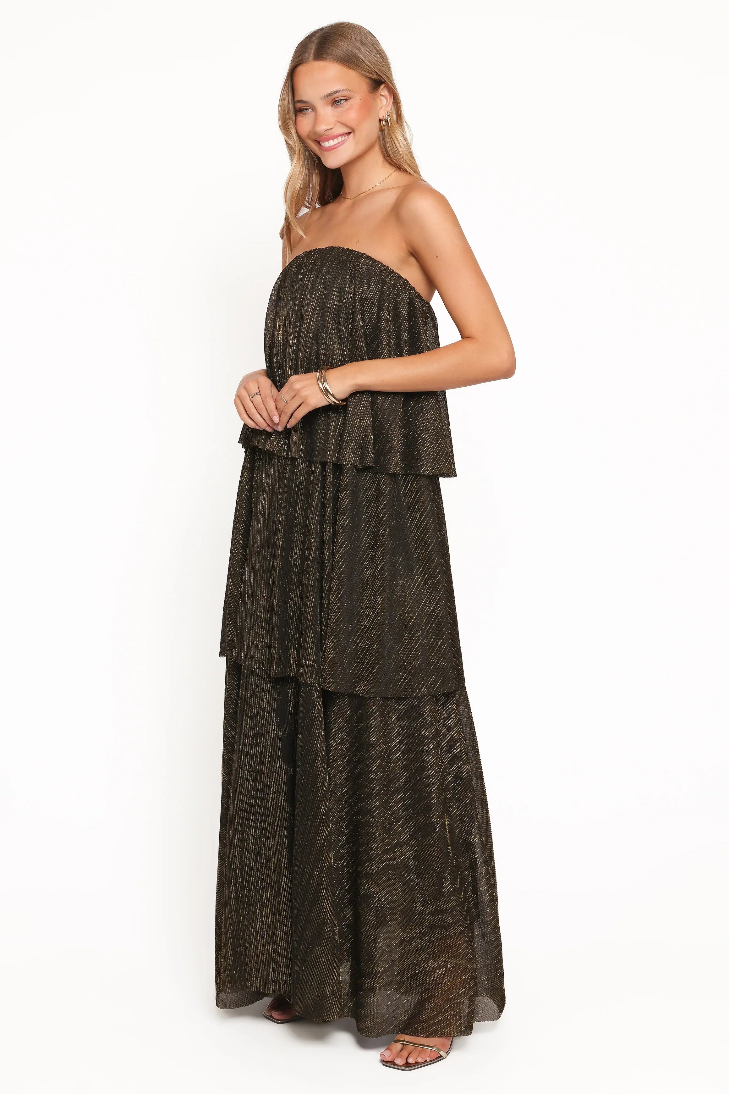 Bloom Strapless Maxi Dress - Black