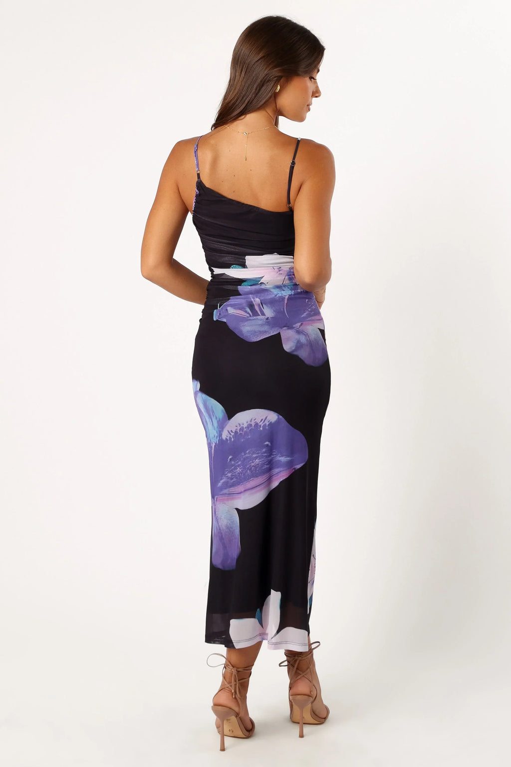Robe longue Jasmine - Fleuri noir